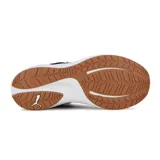 Championes de running Puma Skyrocket Lite 2 para mujer, en color negro con entresuela blanca, detalles en rosado gold y suela de goma color tostado.