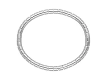 Esclava rígida de acero inoxidable con diseño de eslabones cilíndricos unidos, formando una estructura circular continua.