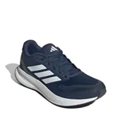 Championes de running Adidas modelo Runfalcon 5, color azul marino con detalles en blanco. Presentan parte superior de malla transpirable, entresuela con tecnología Cloudfoam para mayor amortiguación y suela de goma Adiwear.