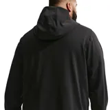 Campera deportiva Nike con capucha, cierre frontal completo y bolsillos laterales. Diseño minimalista en color negro con logo de la marca en tono sobre tono en el pecho.