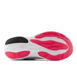 Championes de running New Balance Fresh Foam X 1080v14 para mujer, color blanco con detalles en rosa, violeta y negro. Presentan la inscripción "New York City" en el logo lateral.