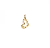 Dije con forma de corazón calado, bañado en oro de 18k.