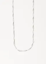 Cadena plateada trenzada con esferas de plata 925 hipoalergénica.
