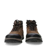 Botas de caña media Freeway modelo Terra, confeccionadas en cuero nobuk marrón con detalles en negro. Presentan puntera reforzada, cordones frontales y suela de goma con relieve para mayor tracción.