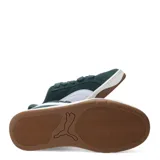 Championes Puma Park Lifestyle Easy Sd, color verde oscuro con la franja lateral característica de Puma en color blanco. Confeccionados en gamuza con cordones anchos y suela de goma con detalles en blanco.
