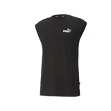 Remera Puma sin mangas para hombre, color negro con logo blanco estampado en el pecho.