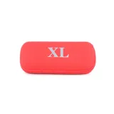 Paraguas Tulum color rojo con estuche rígido rectangular a juego que incluye la inscripción "XL" en el frente. Cuenta con cierre perimetral.