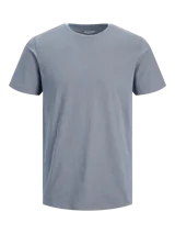 Remera de manga corta y cuello redondo con calce regular, confeccionada en tejido jersey de algodón orgánico y poliéster con efecto melange.