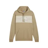 Buzo con capucha color beige, con banda horizontal color crema en el pecho con la palabra PUMA estampada en letras mayúsculas.