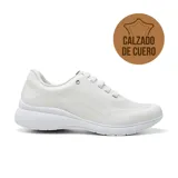 Championes deportivos Usaflex modelo Amy, color blanco, confeccionados en cuero.