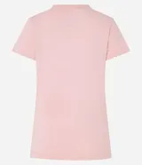 Remera azul de algodón con cuello en V y bolsillo en el pecho.