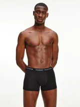 Boxer blanco de algodón con cintura elástica con logo Tommy Hilfiger. Pack de 3 unidades.