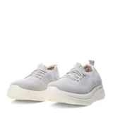 Championes urbanos de tejido tipo knit, color gris claro, con cordones decorativos y suela de plataforma con tecnología Max Comfort.