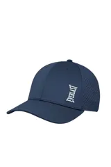 Gorro con visera Everlast de color azul marino, con perforaciones laterales para mayor ventilación y el logo de la marca bordado en blanco en el lateral.