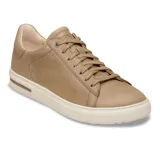 Zapatillas urbanas Birkenstock modelo Bend Low, color marrón tabaco, confeccionadas en cuero nobuk de alta calidad con suela de goma blanca y cierre de cordones al tono.