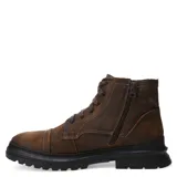 Botas de hombre tipo borceguí marca Democrata, modelo Eron, confeccionadas en cuero. Presentan un diseño acordonado con puntera reforzada y suela de goma con relieve antideslizante.