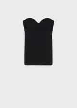 Top de punto entallado con escote corazón y diseño sin mangas, confeccionado en una mezcla de poliéster, viscosa y poliamida.