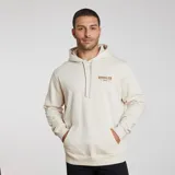 Canguro Wrangler color hueso, de corte regular, con capucha y bolsillo tipo canguro. Estampado frontal con el logo de la marca y el año de fundación.