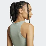 Musculosa verde claro acanalada de corte ajustado con logo Adidas bordado en el pecho y espalda racer-back.