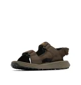 Sandalias de senderismo Columbia modelo Konos Hiker 3-Strap para hombre, color marrón, con tres correas de ajuste con velcro, plantilla con tratamiento antimicrobiano y suela de alta tracción.