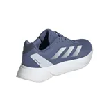Championes de running Adidas Duramo SL, color azul con detalles plateados y suela blanca. Presentan empeine de monomalla ligera y mediasuela LIGHTMOTION.