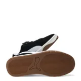 Championes Puma modelo Park Lifestyle Easy Sd, color negro con detalles en blanco. Presentan capellada de gamuza, cordones anchos, suela de goma color crema y base de color marrón.