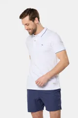 Short de baño azul marino liso con spandex, cintura elástica con cordón regulable, dos bolsillos laterales y suspensor de malla fina.