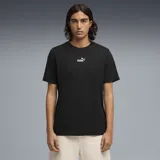 Remera Puma de manga corta y cuello redondo en color negro, con el logo de la marca estampado en el centro del pecho en color blanco.