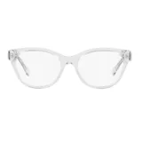 Armazón de anteojos de lectura o recetados, estilo ojo de gato, de acetato transparente.