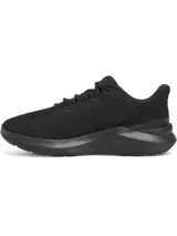 Championes de running Under Armour modelo Phade RN 3, color negro. Presentan una parte superior de malla ligera y transpirable con soporte estratégico, entresuela con amortiguación de EVA y suela exterior de goma resistente con ranuras flexibles.