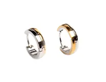 Aros tipo argolla de acero antialérgico en dos colores, acero y acero dorado.