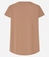 Remera manga corta de microfibra color marrón, de escote redondo y calce cómodo, marca Get Over.