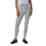 Calza gris de algodón y elastano, tiro medio, corte ajustado y logo New Balance estampado en la pierna izquierda.