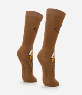 Medias de caña alta color marrón con estampado del personaje Woody de Toy Story.