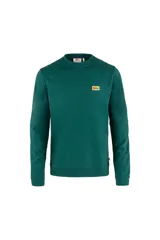 Sweater gris melange de corte clásico con cuello redondo y logo bordado en el pecho.