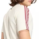 Remera de algodón de la colección adidas Originals, color blanco crema con detalles en bordó. Presenta el logo del trébol de adidas y el escudo de la selección de España en el pecho, junto con las tres tiras características de la marca en los hombros.