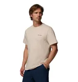 Remera de manga corta Columbia color gris claro, confeccionada en algodón orgánico. Presenta cuello redondo, calce cómodo y diseño clásico con pequeño logo impreso en el pecho.