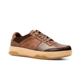 Zapatillas urbanas Hi-Tec Joe de cuero color salmón con detalles en marrón, cordones y suela beige.