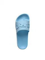 Ojotas de baño Umbro para mujer, de una sola tira ancha en color negro con el logo en relieve, diseño cómodo y resistente al agua.