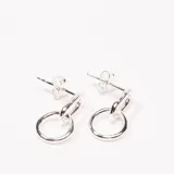 Par de caravanas de plata 925 con dije de círculo colgante.