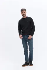 Remera de manga larga con escote redondo, corte regular y logo bordado en el pecho.