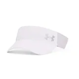 Visera deportiva Under Armour blanca con logo plateado.