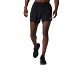 Short deportivo Asics de hombre, color negro, con logo reflectivo y cintura elástica con cordón ajustable. Incluye calzoncillo interior, bolsillo interno y aberturas laterales.