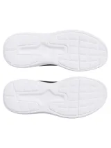 Championes de running Under Armour modelo Phade RN 3, color negro con entresuela blanca. Presentan una parte superior de malla ligera y transpirable con el logo de la marca en el lateral y suela de goma con ranuras flexibles.