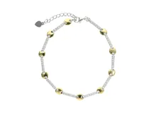 Pulsera de plata 925 con baño de oro y circonias.