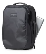 Mochila de viaje Jansport modelo Good Latitude con capacidad de 40 litros, diseño minimalista en color negro, compartimento principal amplio y bolsillo lateral.
