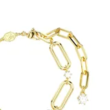 Pulsera de eslabones de cadena con baño en tono oro y detalles de circonitas cúbicas redondas engastadas entre los eslabones.