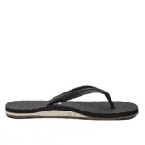 Ojotas negras con plantilla texturizada y tiras finas.