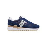 Championes Saucony Shadow Original, color azul marino con detalles en plateado y beige.