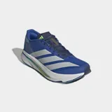 Championes de running Adidas Adizero SL 2, color azul con detalles en plateado y verde neón. Presentan una parte superior de malla técnica transpirable y una mediasuela con tecnología Lightstrike Pro para mayor amortiguación y reactividad.